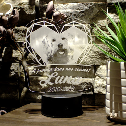 Acrylique personnalisé avec base lumineuse