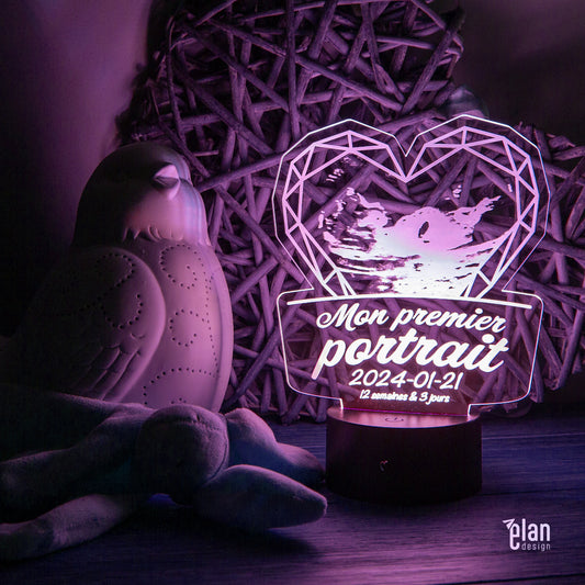 Acrylique personnalisé avec base lumineuse
