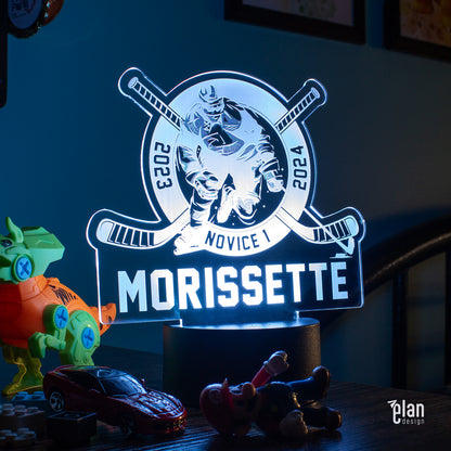 Acrylique personnalisé avec base lumineuse