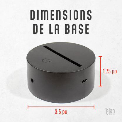 Acrylique personnalisé avec base lumineuse