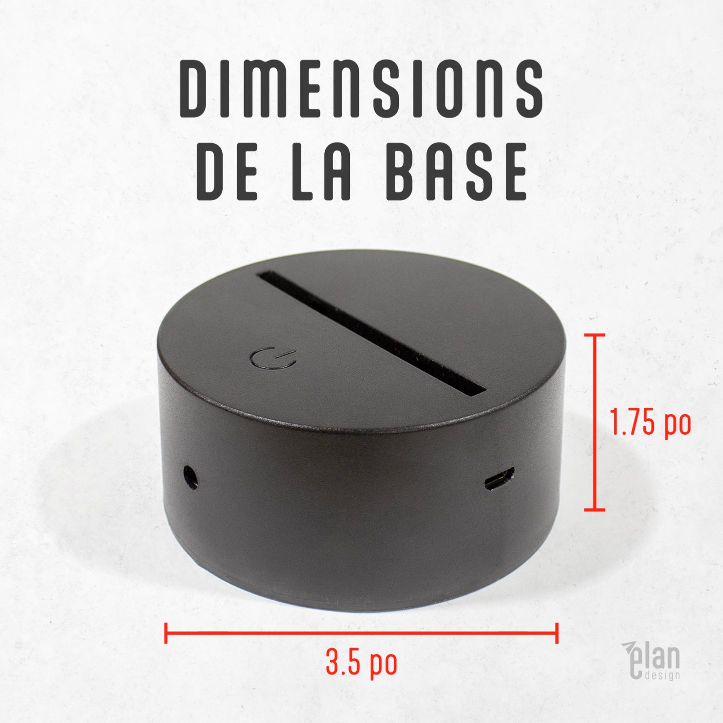 Acrylique personnalisé avec base lumineuse