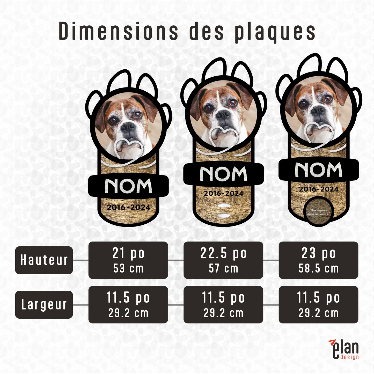 Plaque souvenir personnalisée pour chiens et chats