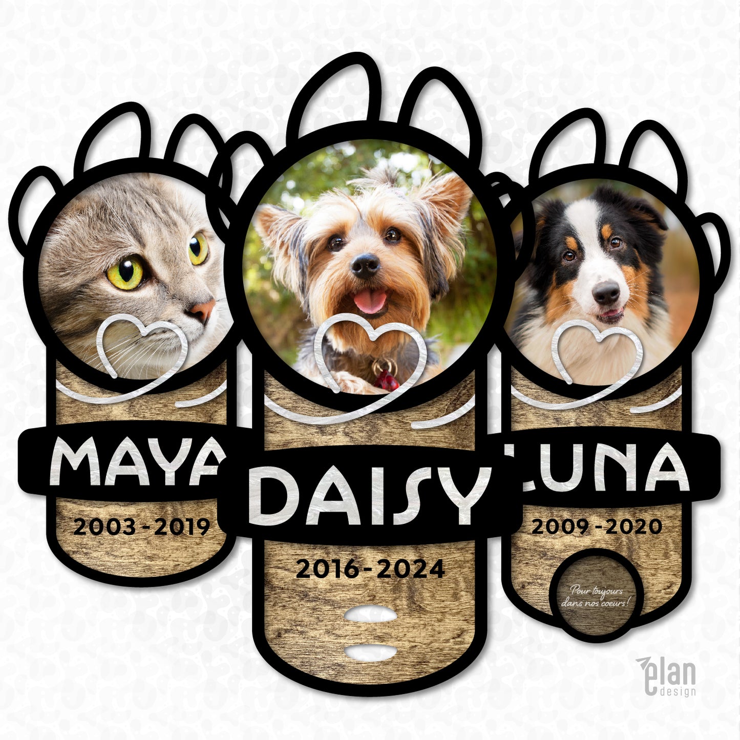 Plaque souvenir personnalisée pour chiens et chats