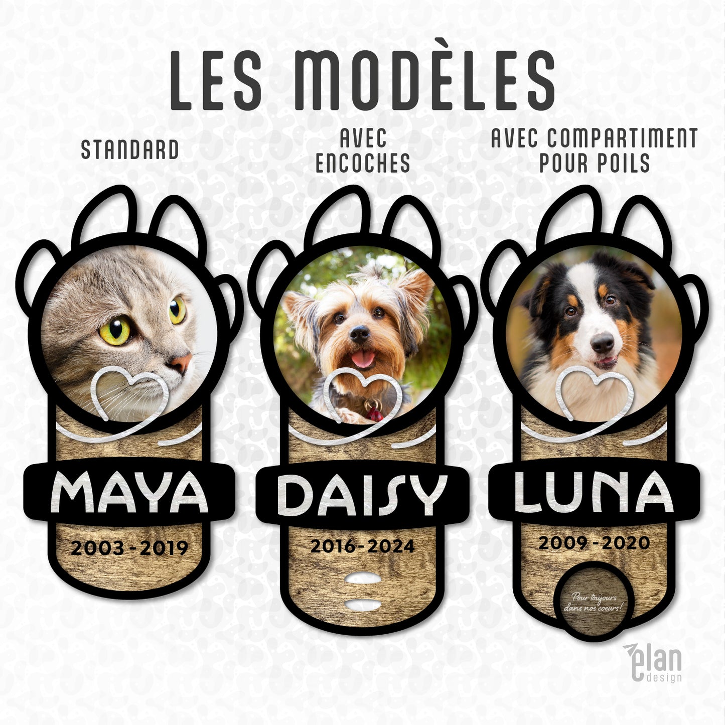 Plaque souvenir personnalisée pour chiens et chats